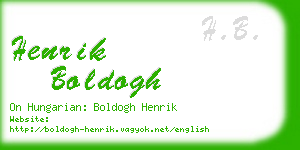 henrik boldogh business card